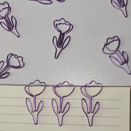 Flower Shaped Paper Clips 5pack