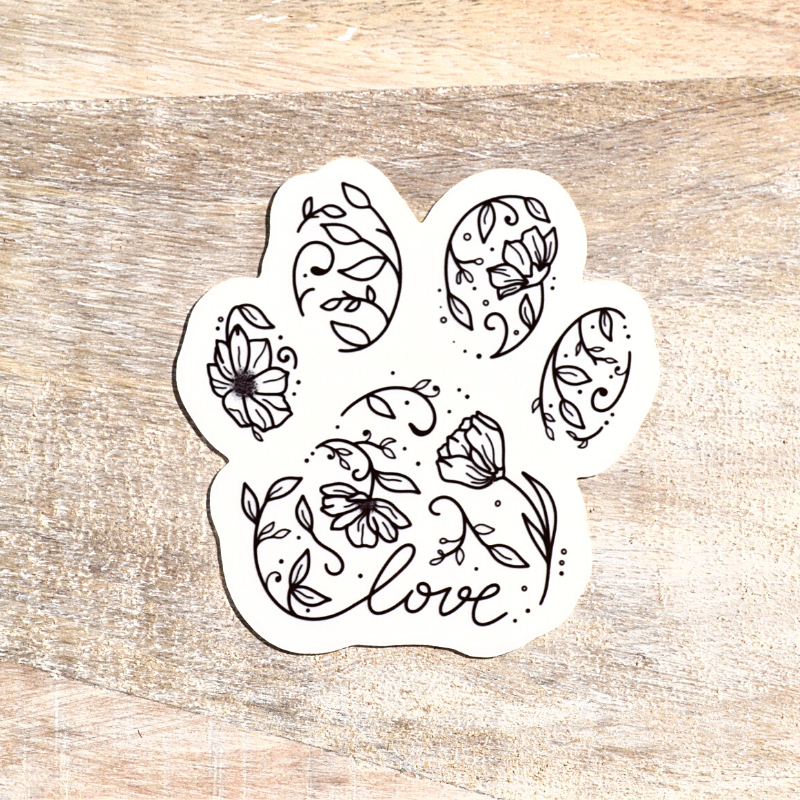 Floral Dog Paw sticker