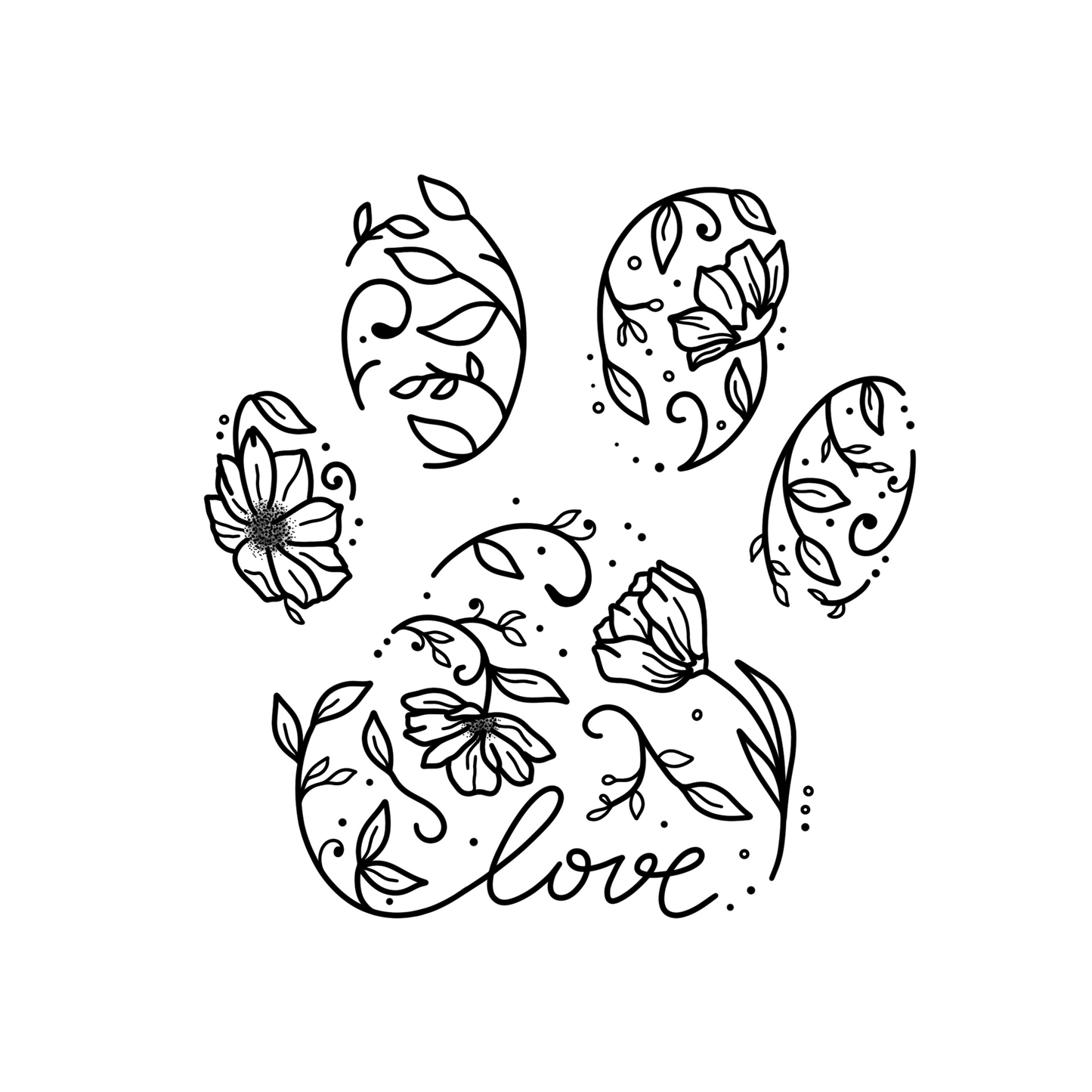 Floral Dog Paw sticker