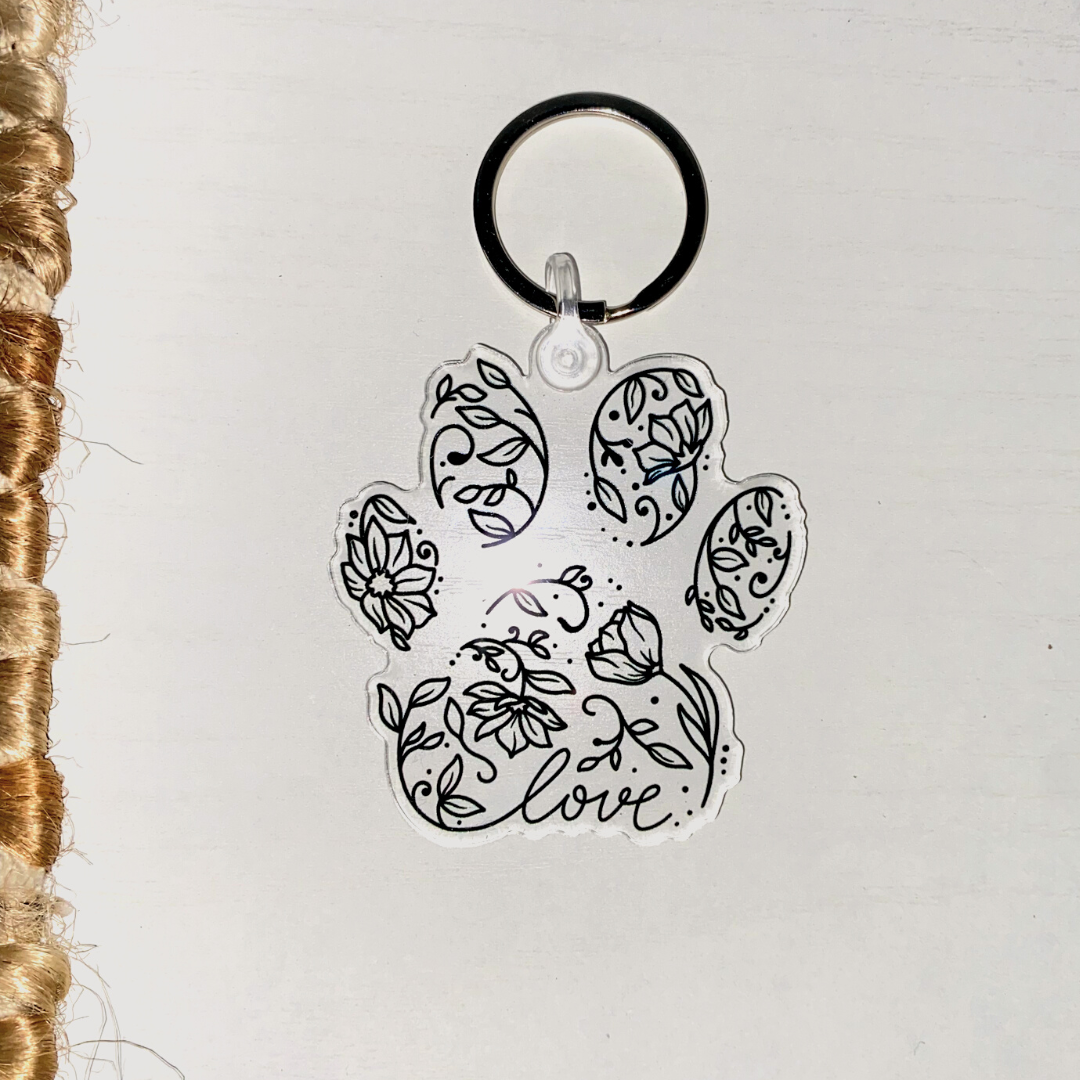Dog Paw Acrylic Keychain