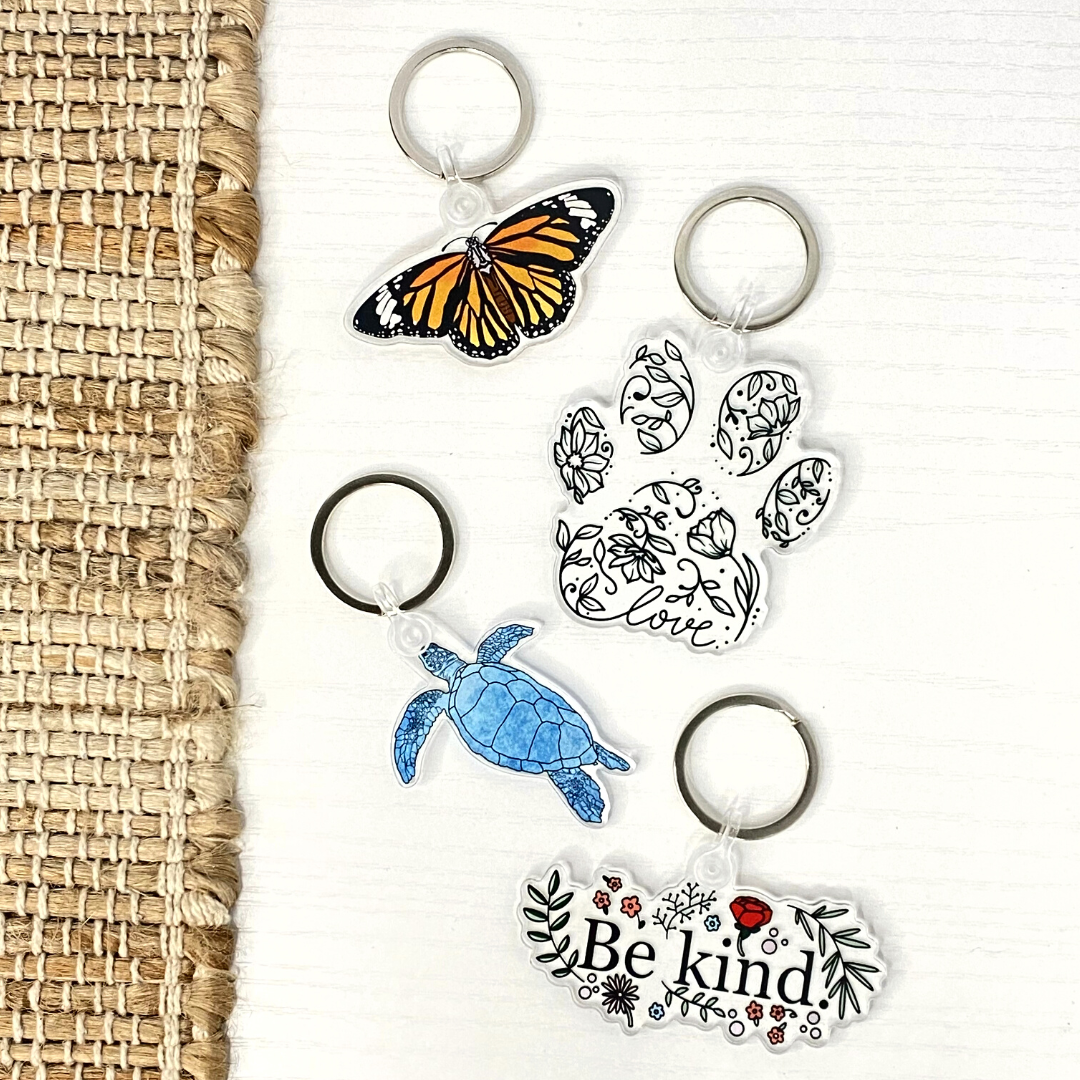 Dog Paw Acrylic Keychain