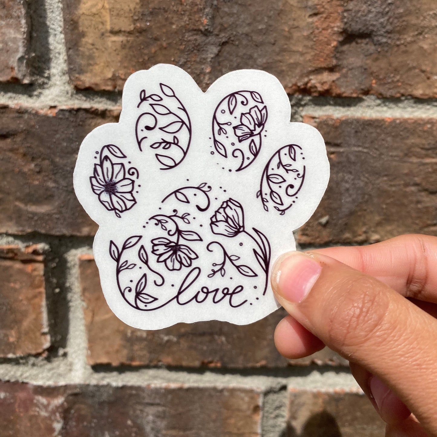 Floral Dog Paw sticker