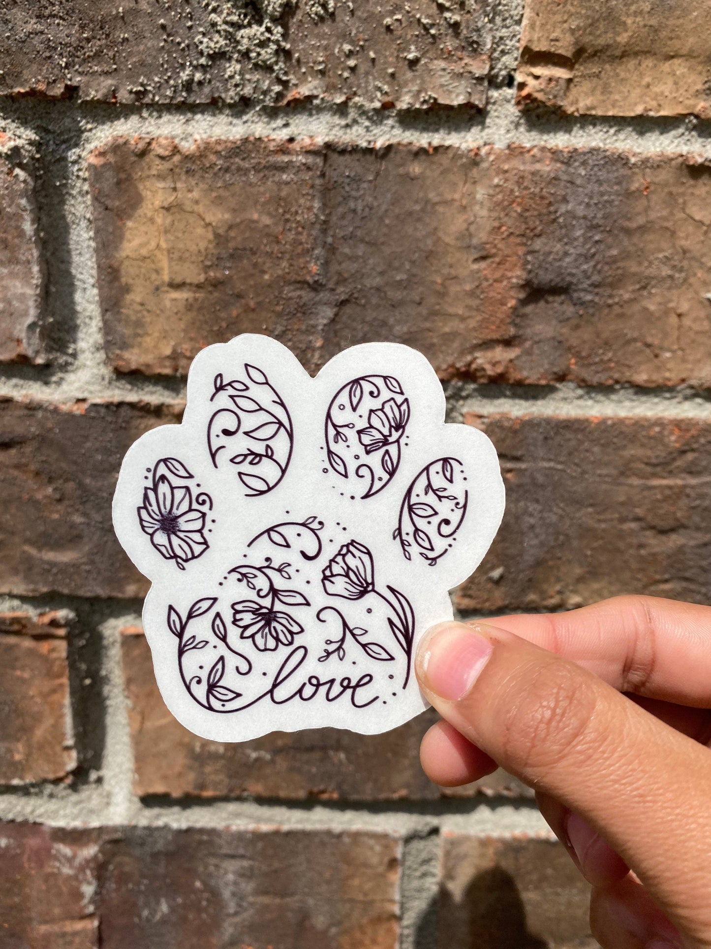 Floral Dog Paw sticker