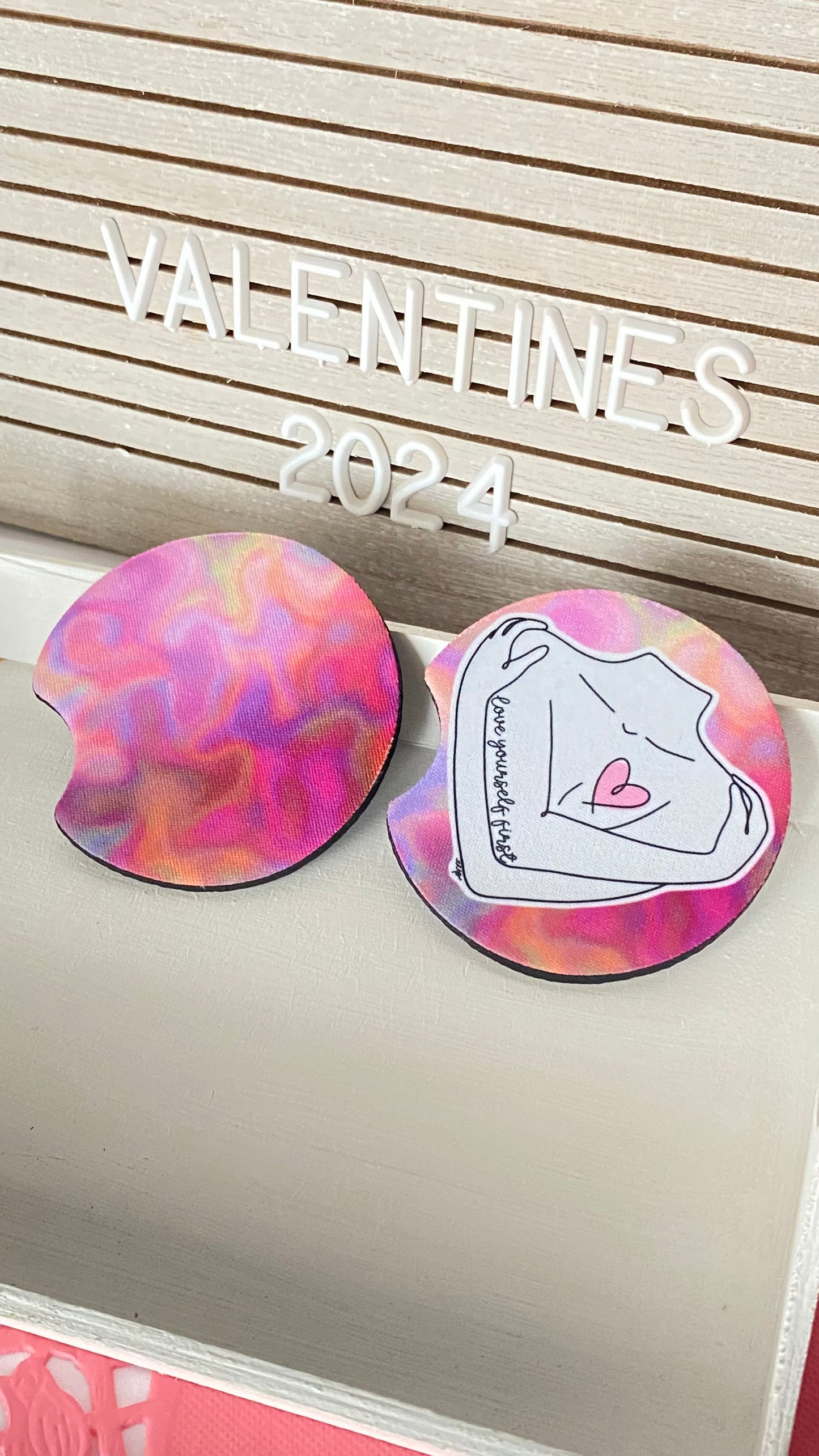 Love Yourself First Car Coasters