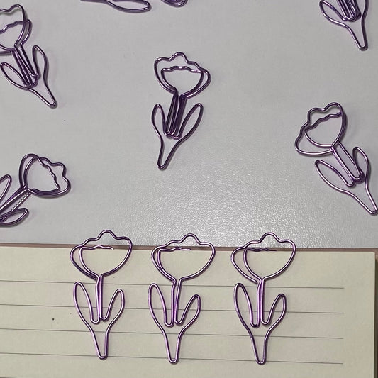 Clips de papel con forma de flor, paquete de 5