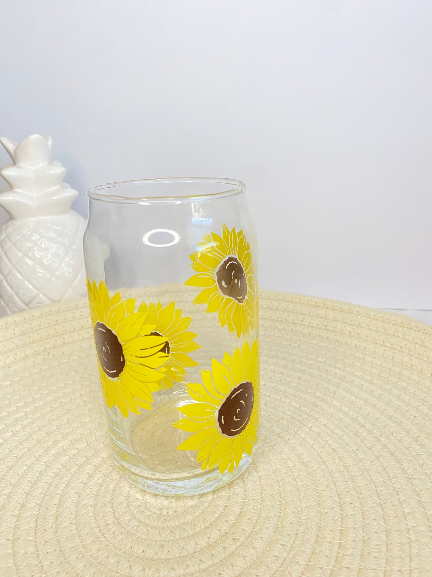 Sunflowers Can Glass