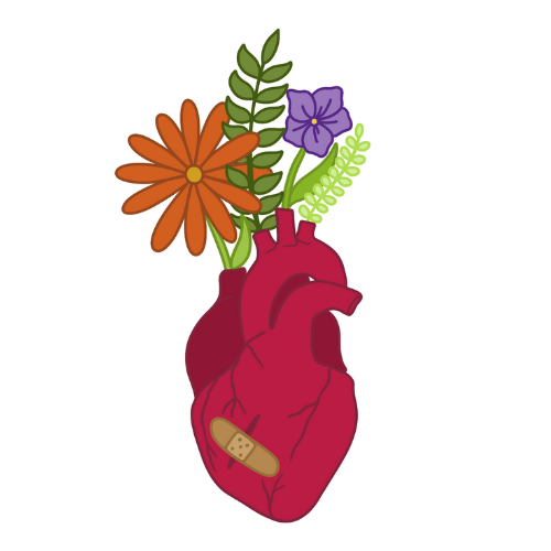 Healing heart sticker