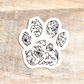 Floral Dog Paw sticker