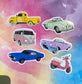 Vintage cars stickers