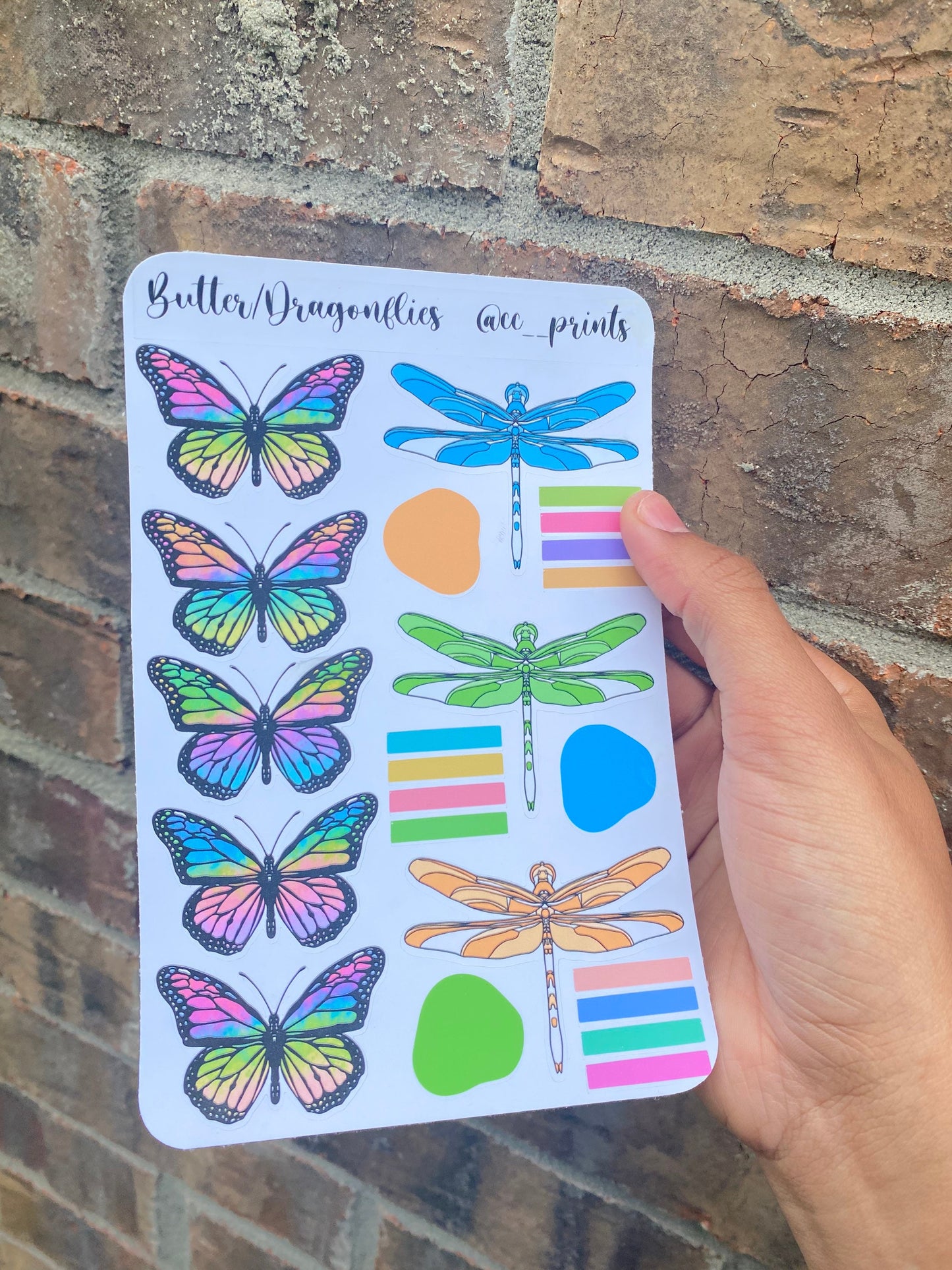 Butterflies and Dragonflies Sticker sheet