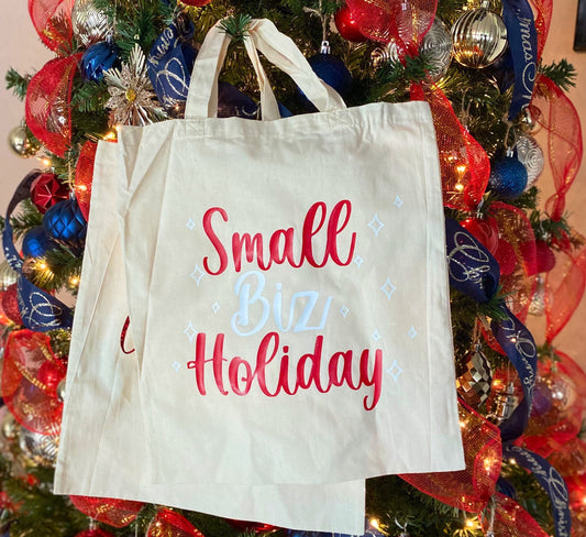 Small Biz Holiday tote Bag | Bolso de tela de Pequeño Negocio | Small business Tote bag | Textile Tote Bag
