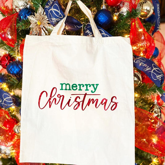 Bolsa de Navidad | Tote de Navidad | Tote navideño para pequeñas empresas | Bolsa de Navidad | Bolso de mano