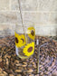 Sunflowers Can Glass