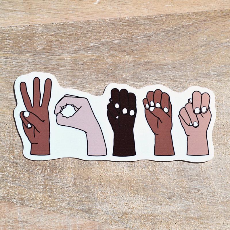 Women sign language sticker