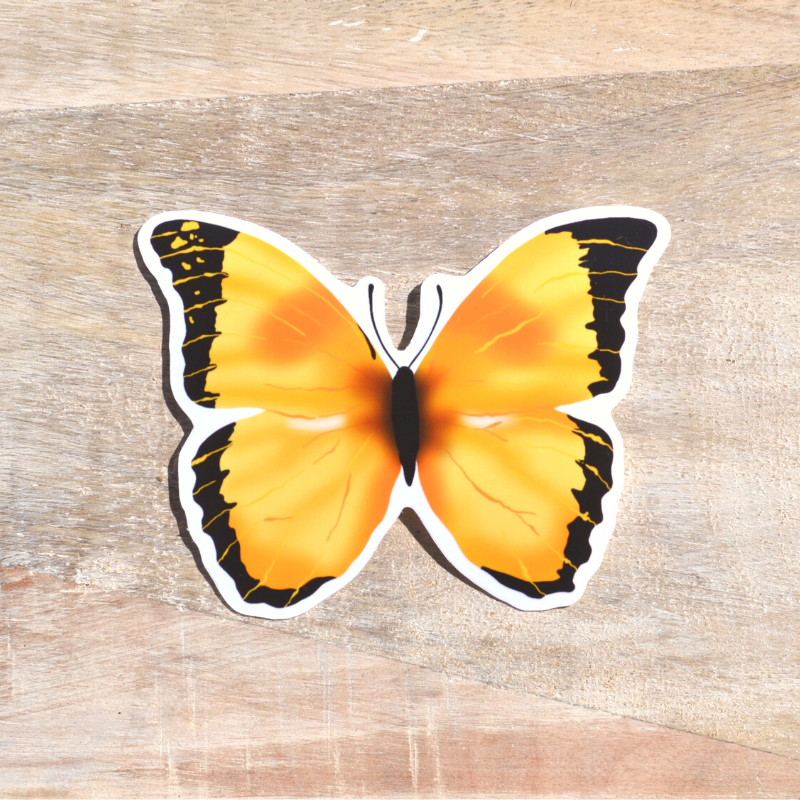 Yellow butterfly sticker